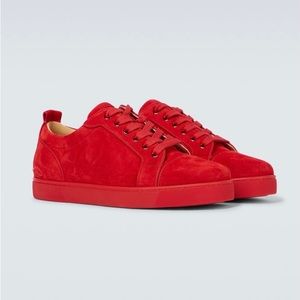 Christian Louboutin Fun Louis Red Suede low-top Brand New in Box